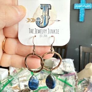 Blue and Gold Earrings